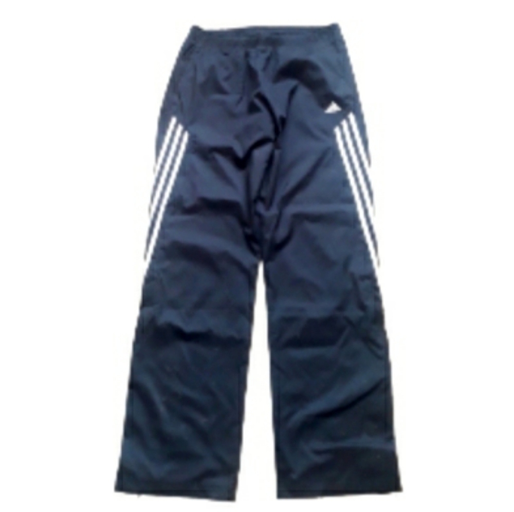 Y2K Adidas Windbreaker Track Pants - Size Small Drawstring Waist Black